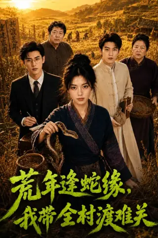 《荒年逢蛇缘，我带全村渡难关（40集）（夸克网盘）》短剧封面