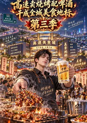 《高速卖烧烤配啤酒，干成全城美食地标第三季（174集）（夸克网盘）》短剧封面