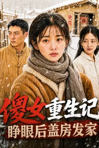 《傻女重生记，睁眼后盖房发家（102集）AI短剧（夸克网盘）》短剧封面