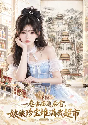 《一卷古画通后宫，娘娘珍宝堆满我超市（70集）（夸克网盘）》短剧封面