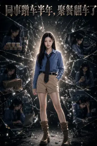 《同事蹭车半年，聚餐翻车了（58集）AI短剧（百度网盘）》短剧封面