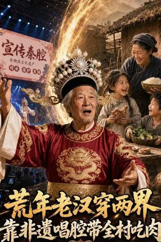 《荒年老汉穿两界：靠非遗唱腔带全村吃肉（73集）（百度网盘）》短剧封面