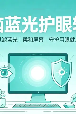 免费电脑蓝光护眼软件，宠物提醒+防疲劳护眼封面