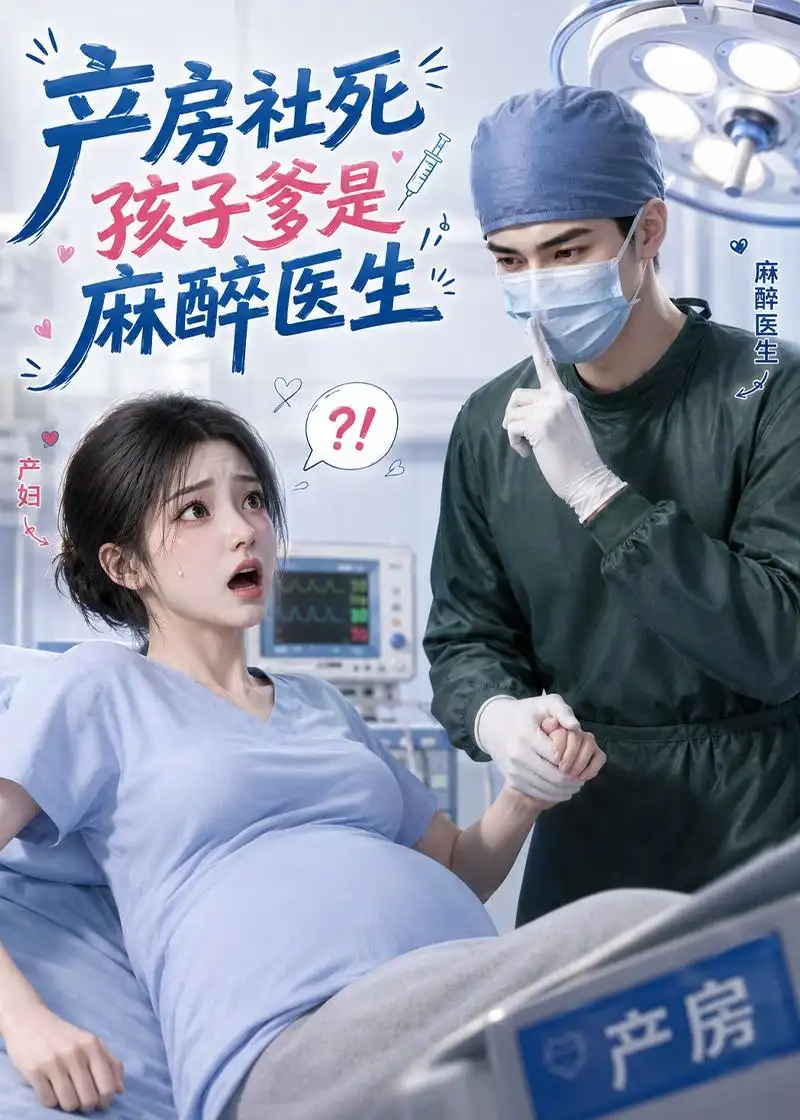 《产房社死，孩子爹是麻醉医生（29集）AI短剧（夸克网盘）》短剧封面