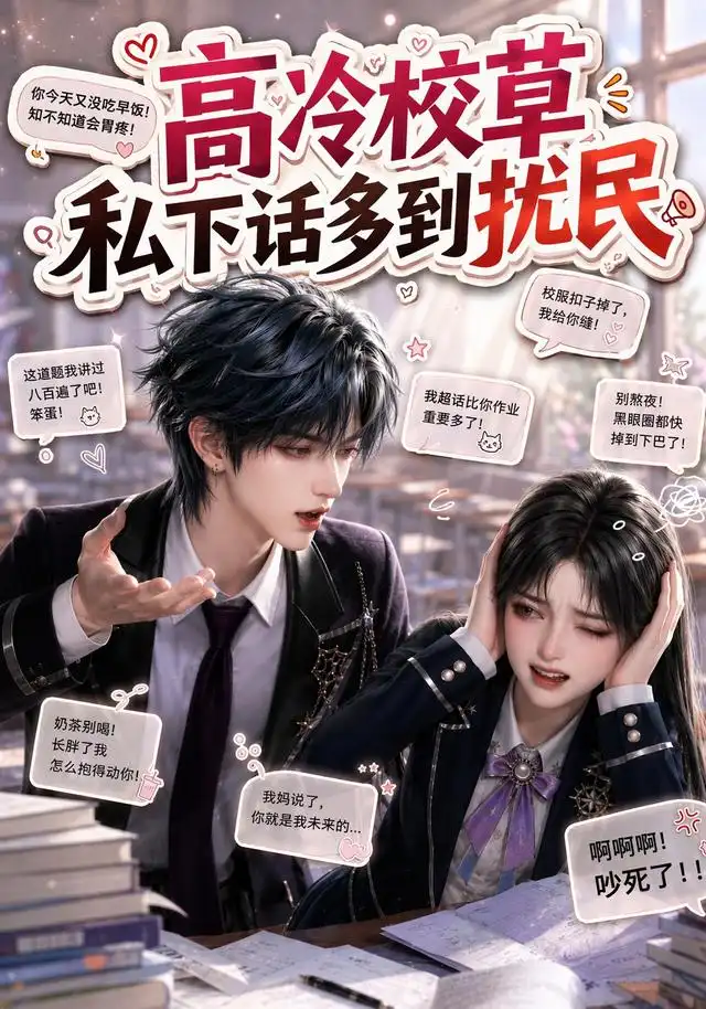 《高冷校草私下话多到扰民（88集）（夸克网盘）》短剧封面
