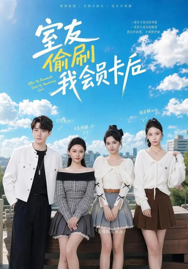 《室友偷刷我会员卡后（59集）黄丽婷＆程雅昭＆姜姗＆胡洋＆刘紫瑾（1080P）（夸克网盘）》短剧封面