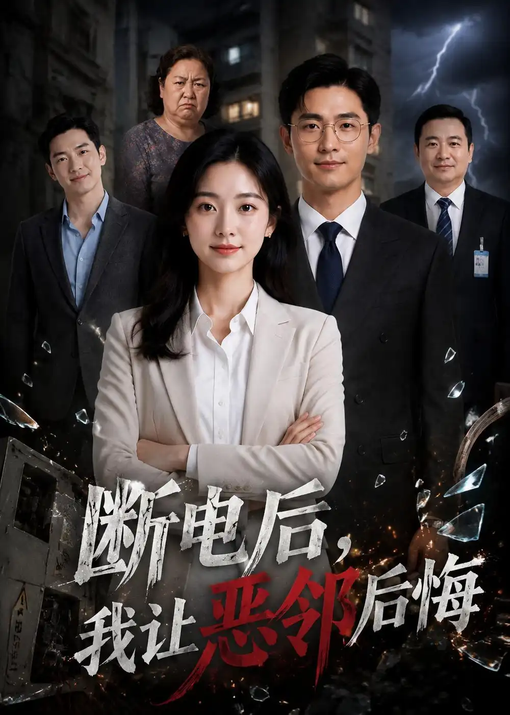 《断电后，我让恶邻居后悔（46集）AI短剧（夸克网盘）》短剧封面