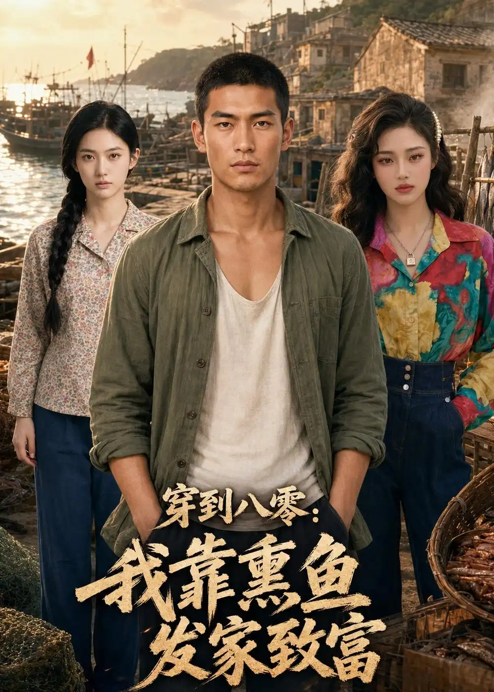 《穿到八零：我靠熏鱼发家致富（40集）AI短剧（夸克网盘）》短剧封面