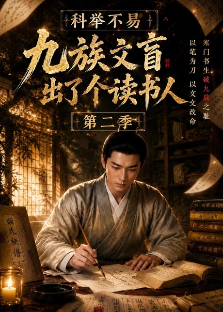 《科举不易,九族文盲出了个读书人第二季(81集)(夸克网盘)》短剧封面