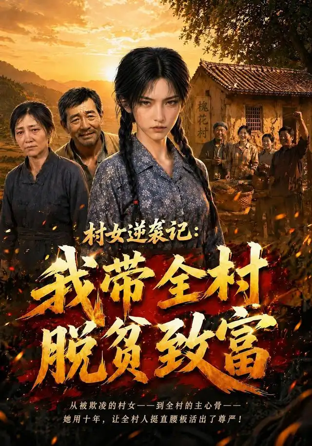《村女逆袭记：我带全村脱贫致富（50集）AI短剧（夸克网盘）》短剧封面
