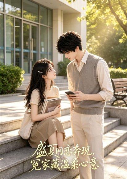 《盛夏网恋奔现，冤家藏温柔心意》短剧封面