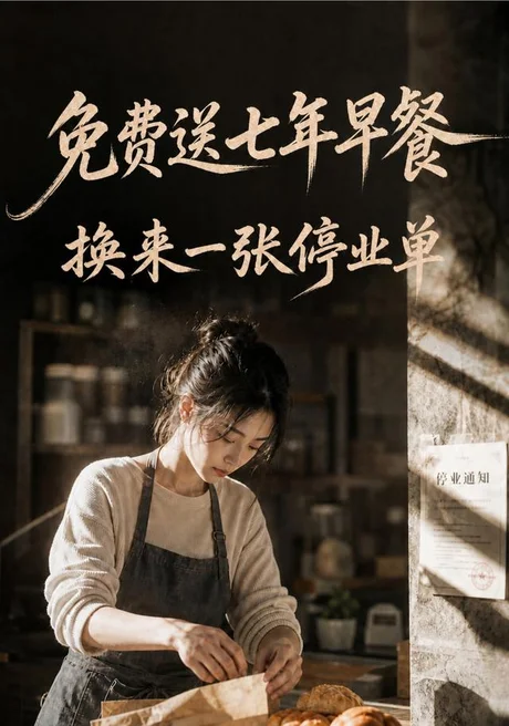 《免费送七年早餐，换来一张停业单（50集）AI短剧（夸克网盘）》短剧封面