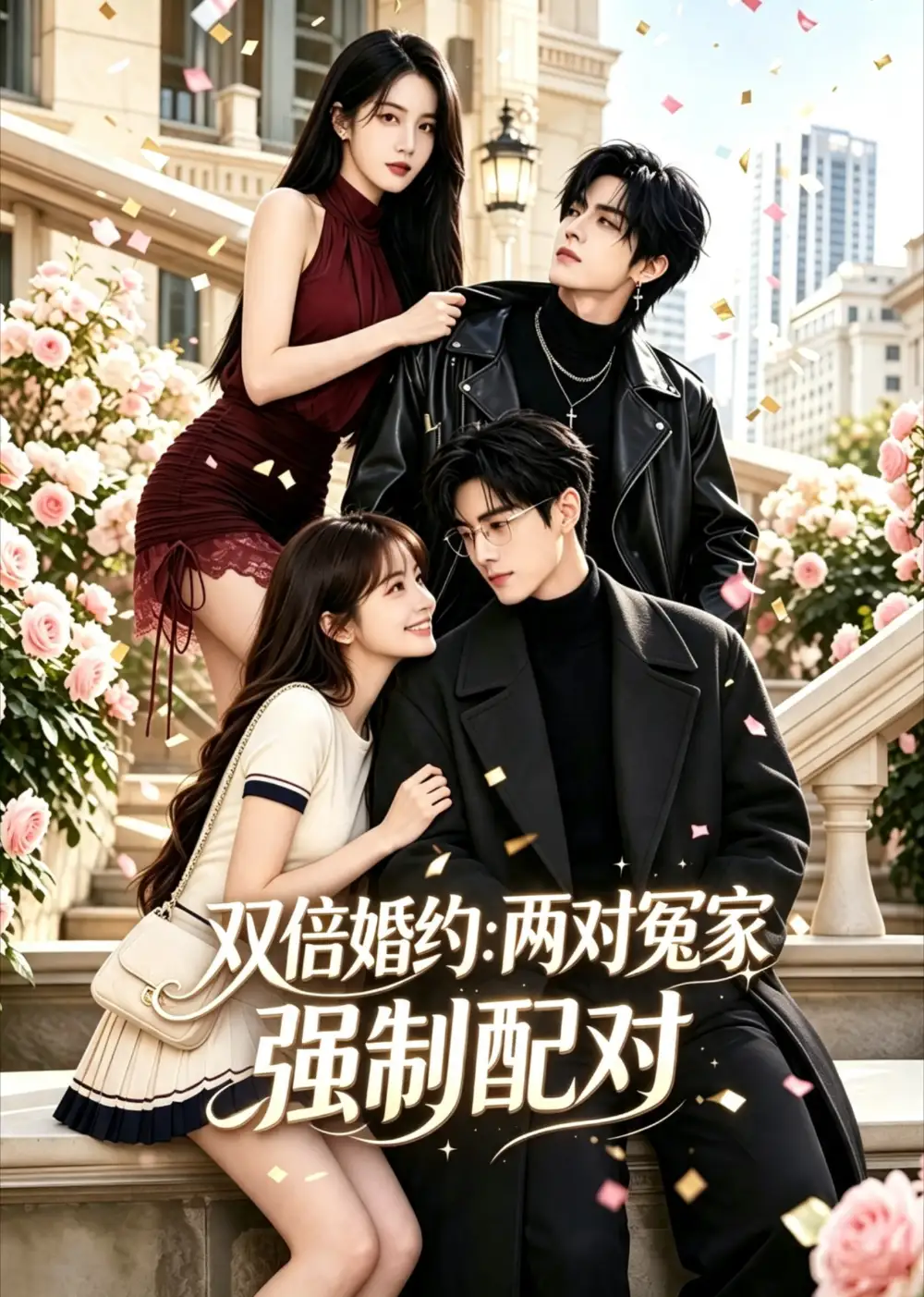 《双倍婚约：两对冤家强制配对（59集）（夸克网盘）》短剧封面
