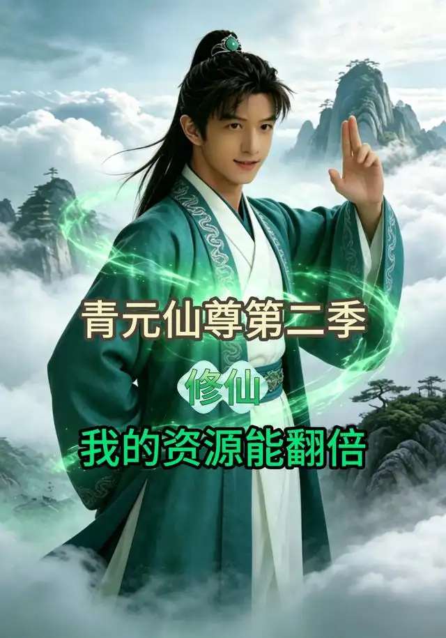 《青元仙尊第二季：我的资源能翻倍（50集）AI短剧（夸克网盘）》短剧封面