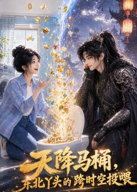《天降马桶，东北丫头的跨时空投喂（64集）（百度网盘）》短剧封面