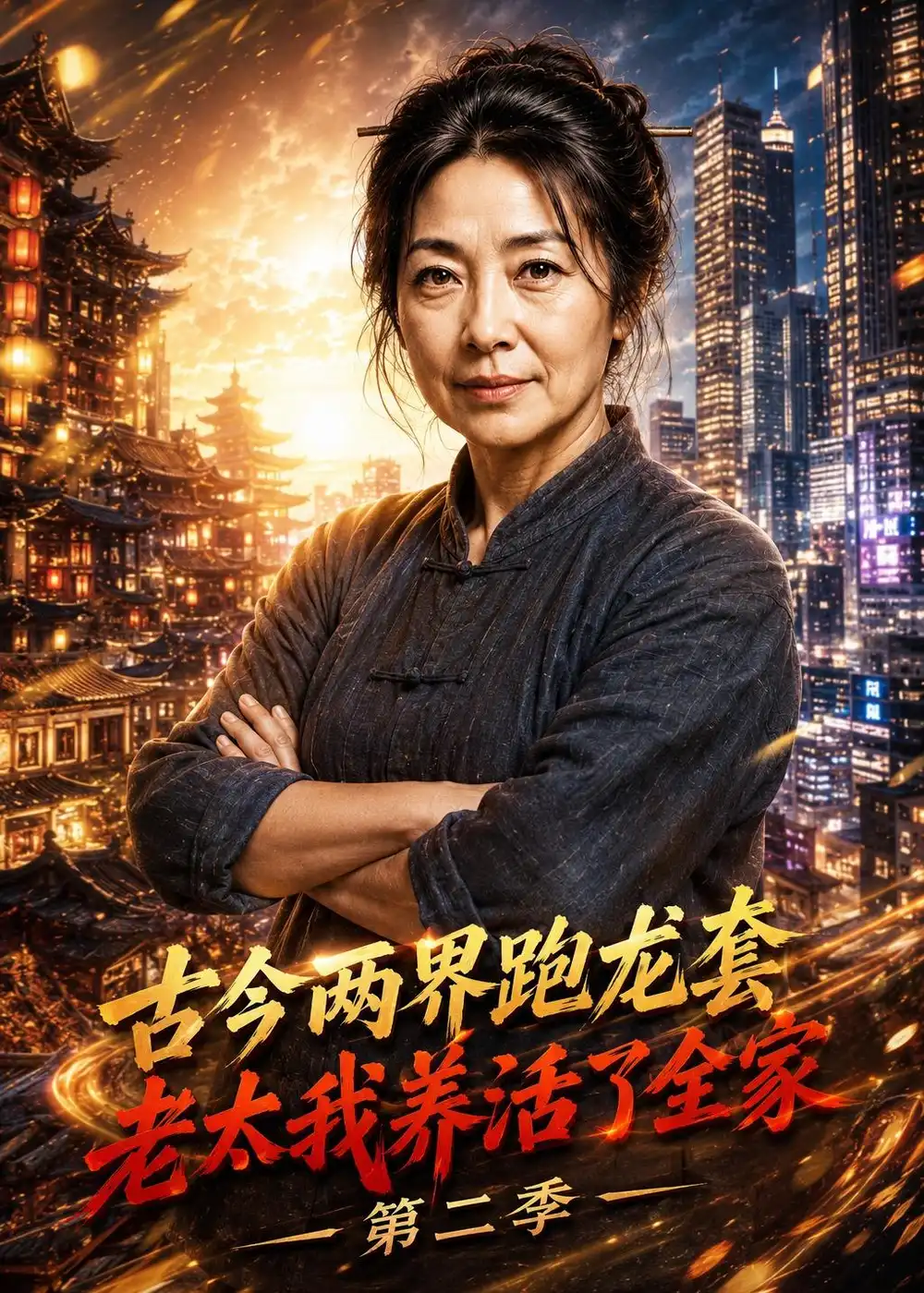 《古今两界跑龙套,老太我养活了全家第二季(32集)AI短剧 (2026)》短剧封面