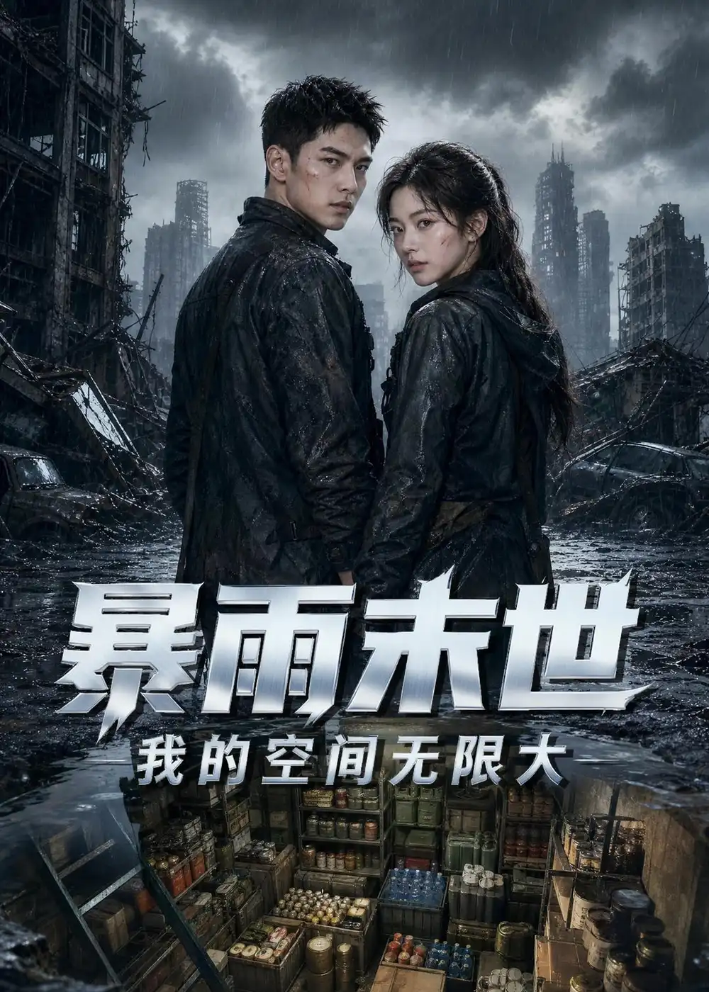 《暴雨末世我的空间无限大（67集）Ai短剧》短剧封面
