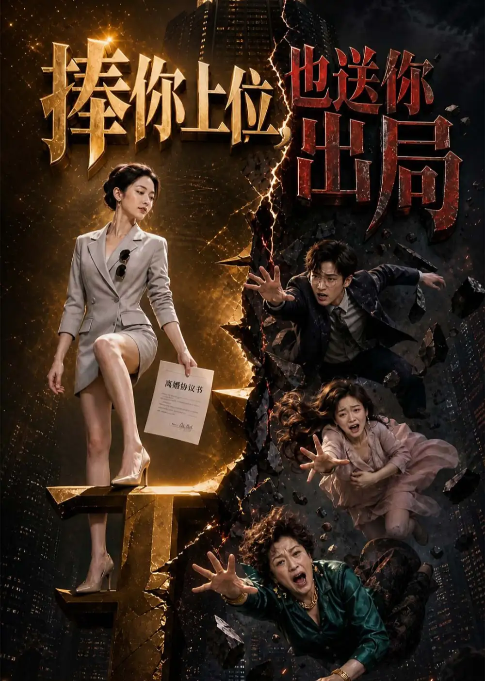 《捧你上位，也送你出局（56集）AI短剧 (2026)》短剧封面