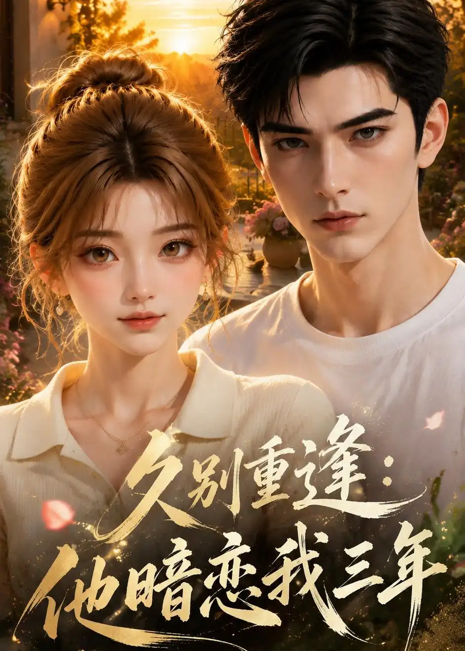 《久别重逢：他暗恋我三年（25集）AI短剧（夸克网盘）》短剧封面