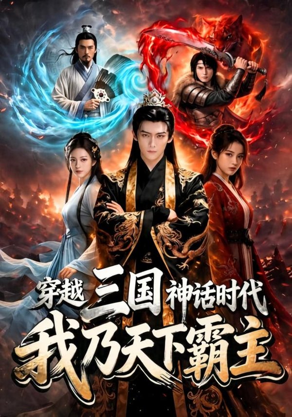 《穿越三国神话时代，我乃天下霸主（40集）Ai短剧（百度网盘）》短剧封面