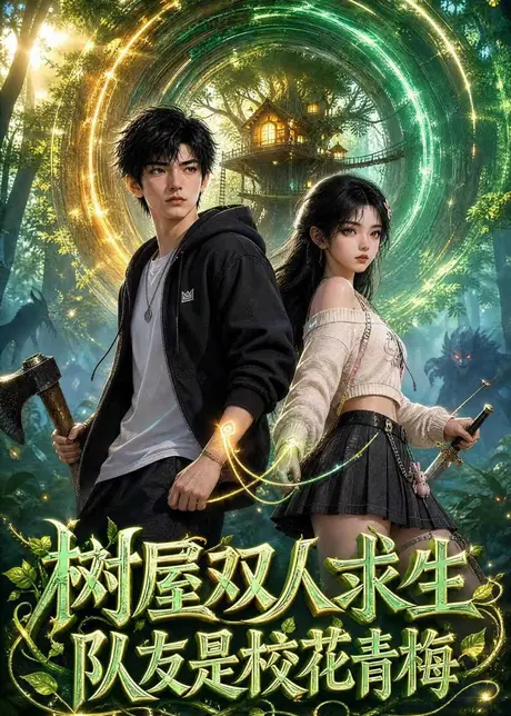 《树屋双人求生：队友是校花青梅（195集）AI短剧 (2026)》短剧封面