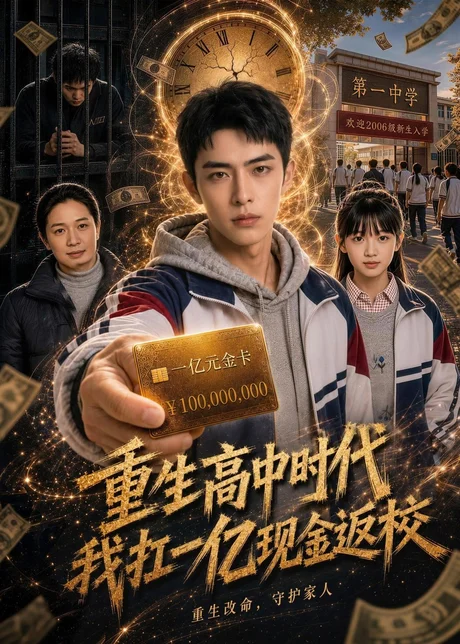 《重生高中时代我扛一亿现金返校（70集）AI短剧（百度网盘）》短剧封面