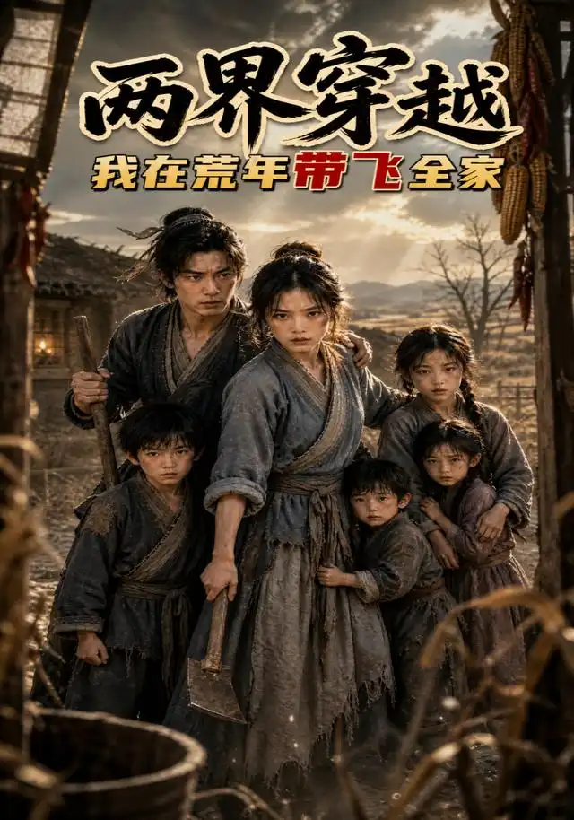 《两界穿越,我在荒年带飞全家(61集)(夸克网盘)》短剧封面