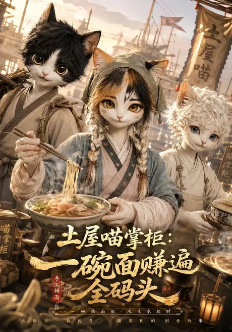 《土屋喵掌柜:一碗面赚遍全码头(66集)(夸克网盘)》短剧封面
