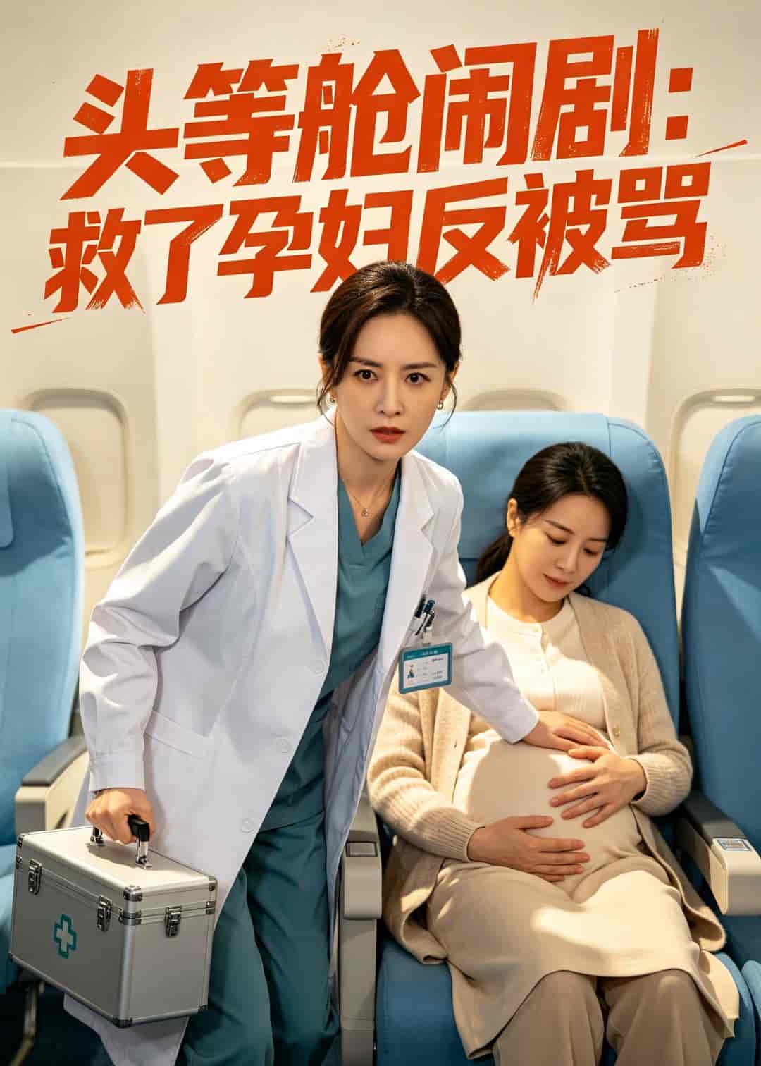 《头等舱闹剧:救了孕妇反被骂(68集)Ai短剧(百度网盘)》短剧封面