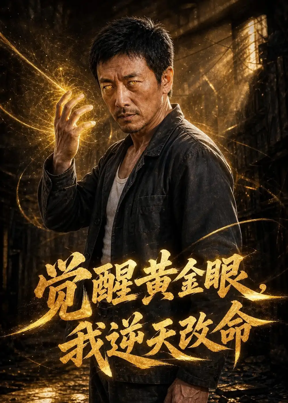 《觉醒黄金眼，我逆天改命（41集）AI短剧（夸克网盘）》短剧封面