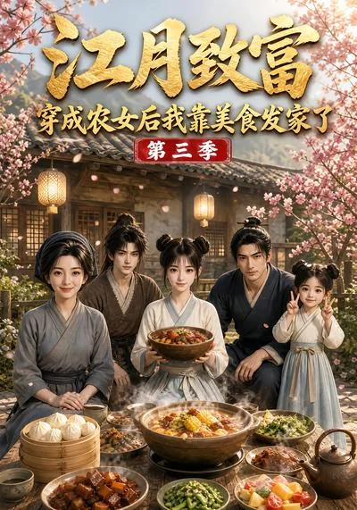 《江月致富：穿成农女后我靠美食发家了第三季（112集）（夸克网盘）》短剧封面