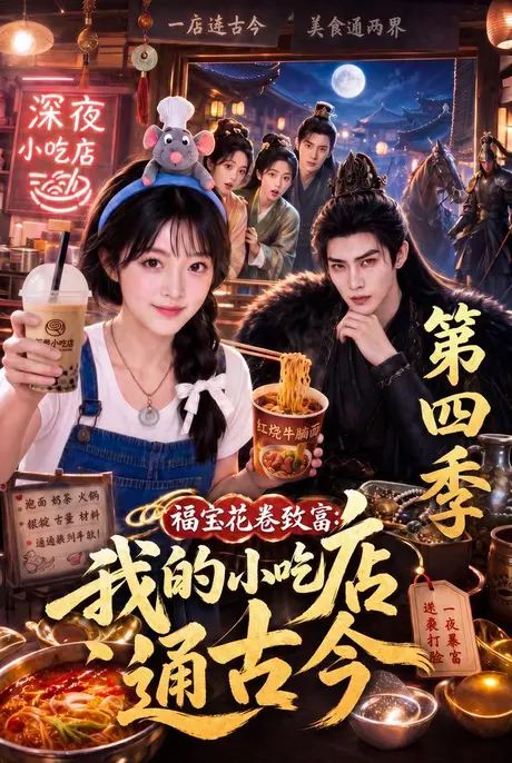 《福宝花卷致富：我的小吃店通古今第四季（305集）（夸克网盘）》短剧封面