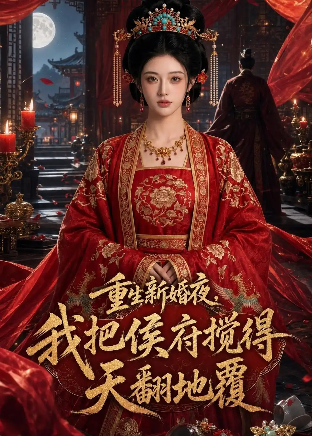 《重生新婚夜，我把侯府搅得天翻地覆（48集）Ai短剧（夸克网盘）》短剧封面