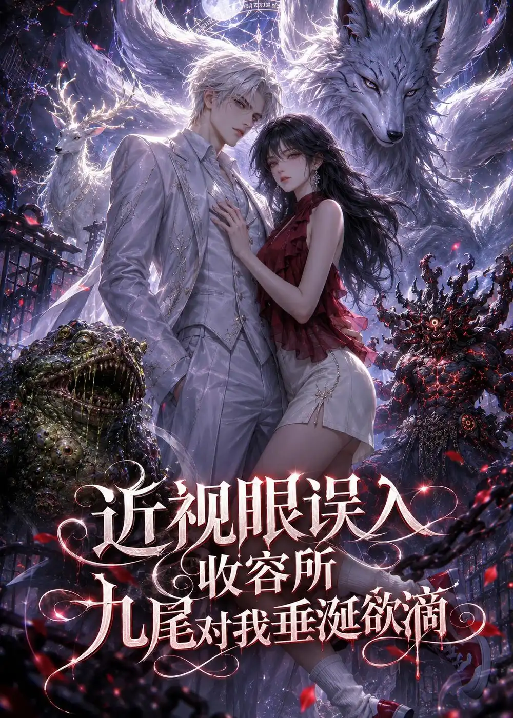 《近视眼误入收容所：九尾对我垂涎欲滴（34集）AI短剧（夸克网盘）》短剧封面