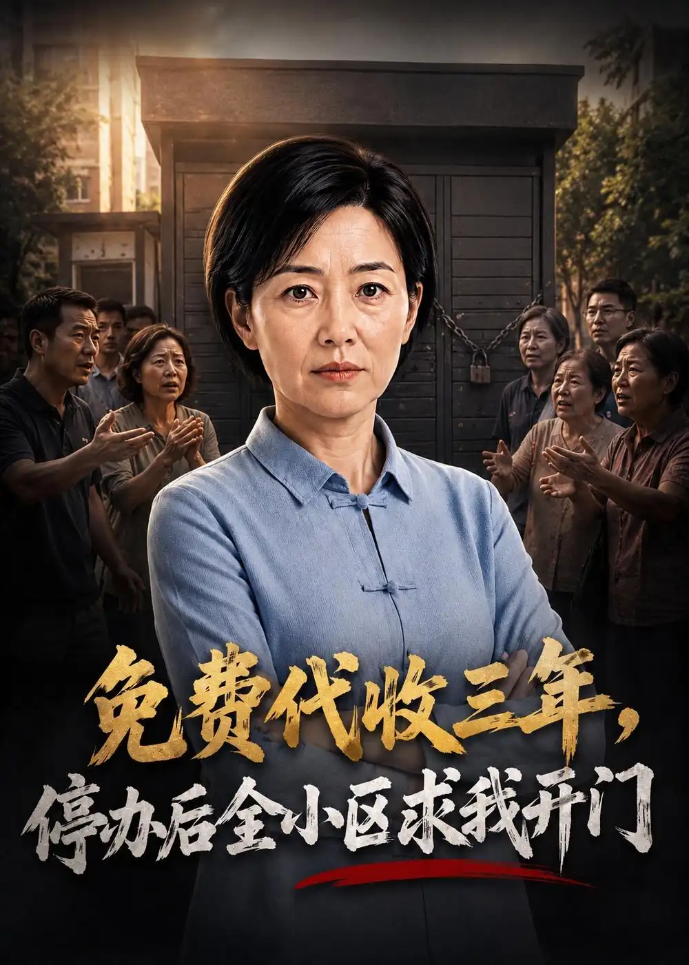 《免费代收三年，停办后全小区求我开门（31集）AI短剧（夸克网盘）》短剧封面