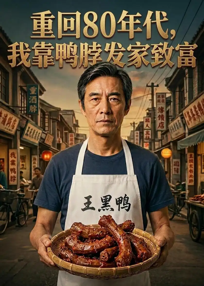 《重回80年代,我靠鸭脖发家致富(51集)(夸克网盘)》短剧封面