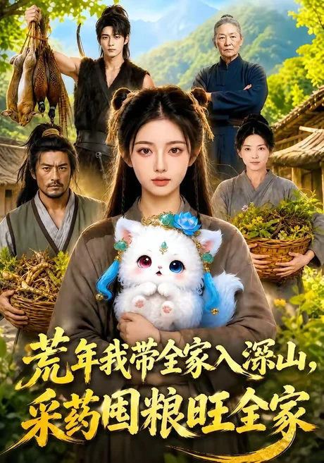 《荒年我带全家入深山，采药囤粮旺全家（92集）（百度网盘）》短剧封面