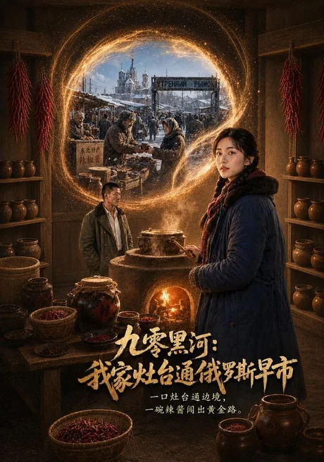 《九零黑河：我家灶台通俄罗斯早市（64集）Ai短剧（百度网盘）》短剧封面