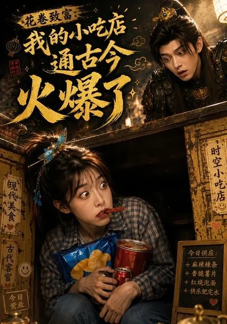 《花卷致富：我的小吃店通古今火爆了（111集）（百度网盘）》短剧封面