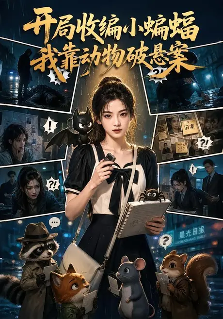 《开局收编小蝙蝠我靠动物破悬案(70集)(夸克网盘)》短剧封面