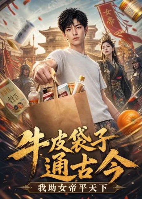《牛皮袋子通古今：我助女帝平天下（43集）AI短剧（百度网盘）》短剧封面