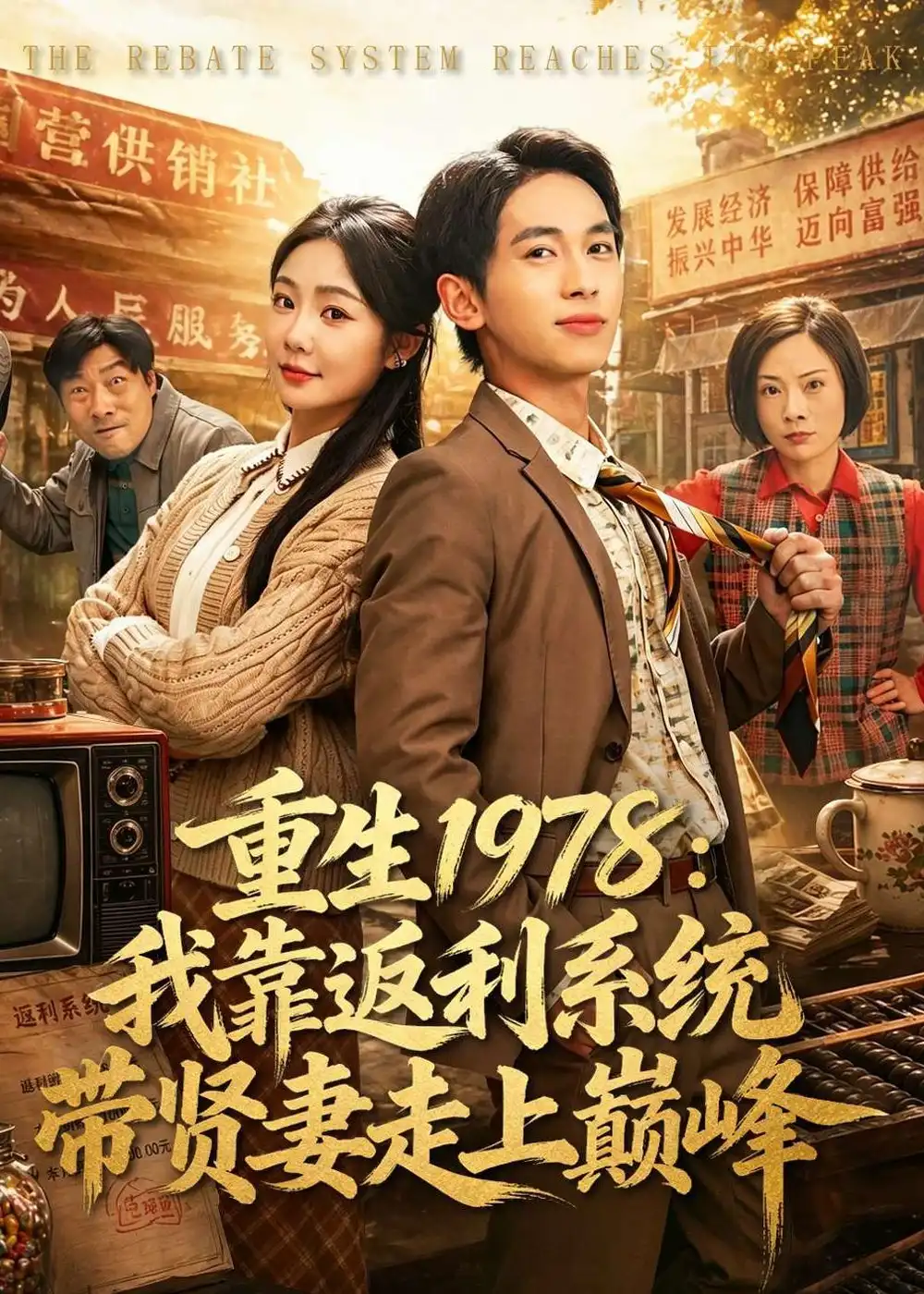 《重生1978：我靠返利系统带贤妻走上巅峰（60集）雷孙强＆尹喜善（夸克网盘）》短剧封面