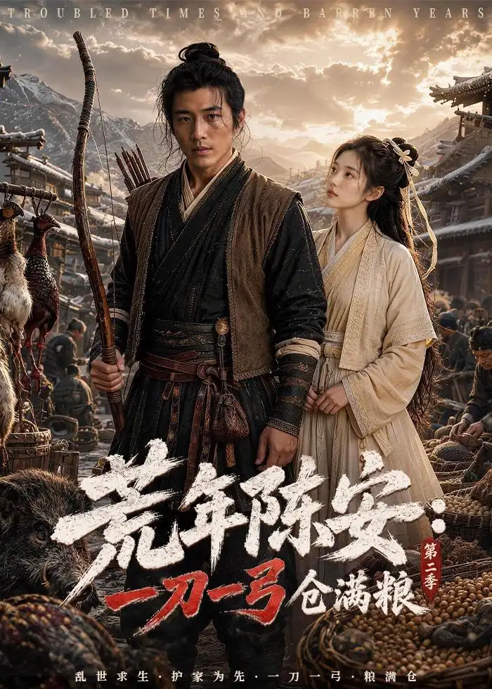 《荒年陈安：一刀一弓仓满粮（44集）AI短剧（夸克网盘）》短剧封面