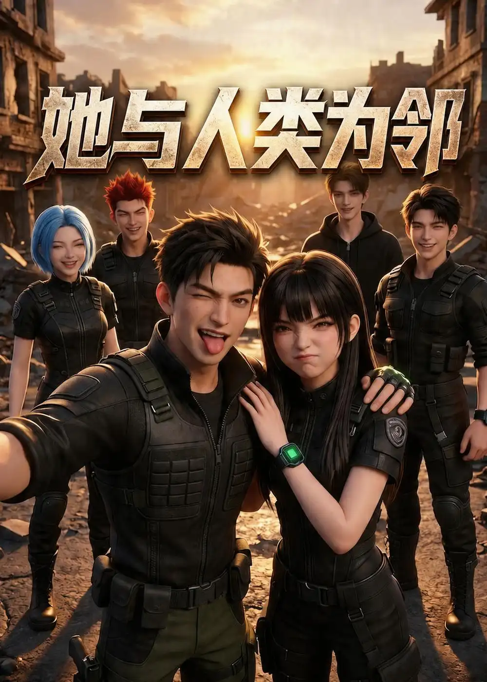 《她与人类为邻(106集)(夸克网盘)》短剧封面