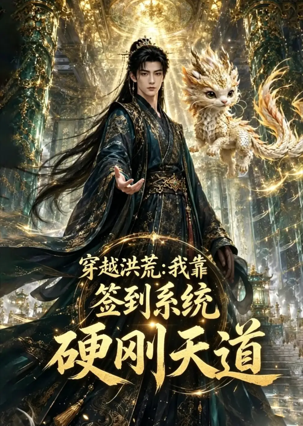 《穿越洪荒_我靠签到系统硬刚天道(80集)》短剧封面