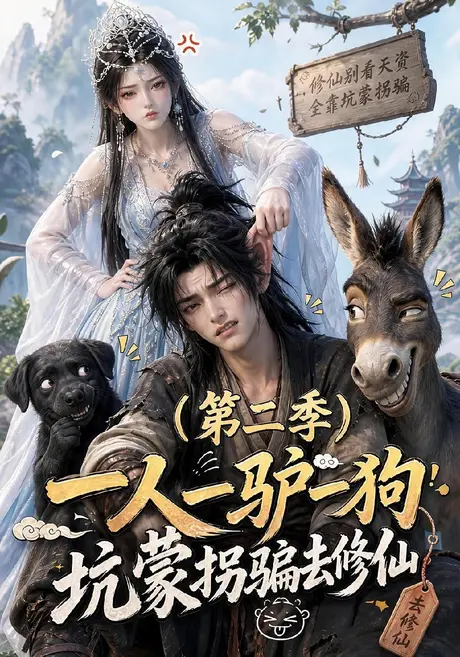 《一人一驴一狗坑蒙拐骗去修仙第二季（104集）（夸克网盘）》短剧封面