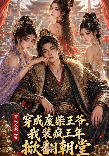 《穿成废柴王爷，我装疯三年掀翻朝堂（50集）（百度网盘）》短剧封面