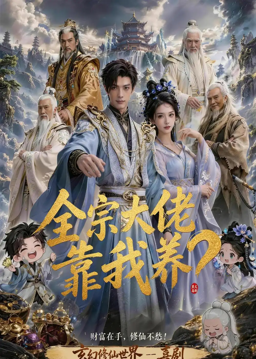 《全宗大佬靠我养？（75集）（夸克网盘）》短剧封面
