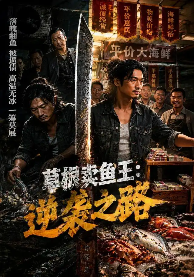 《草根卖鱼王：逆袭之路（70集）AI短剧（夸克网盘）》短剧封面