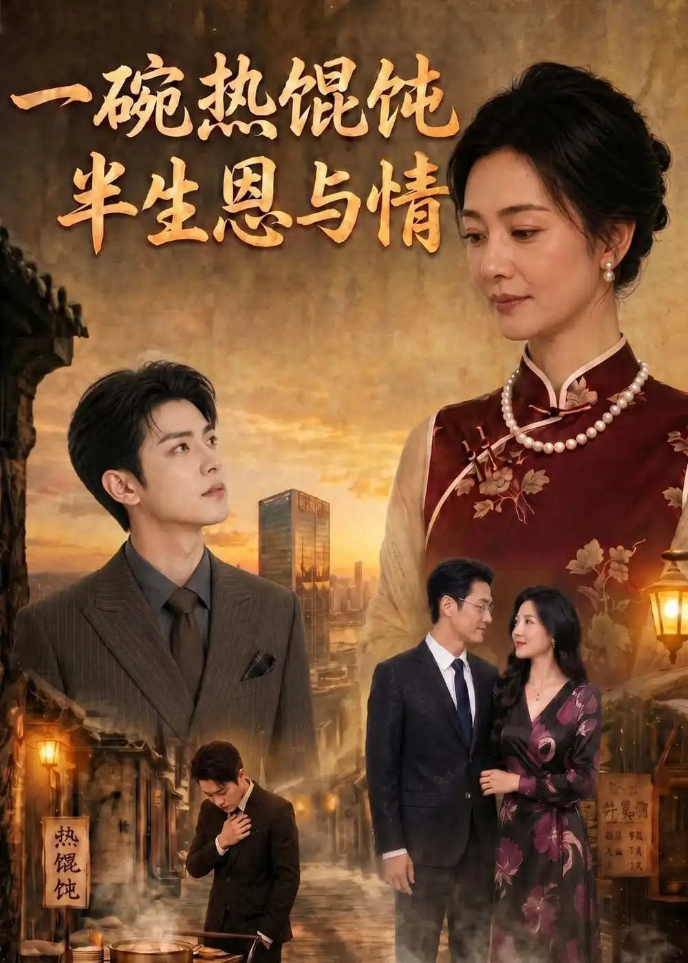 《一碗热馄饨，半生恩与情（54集）AI短剧 (2026)》短剧封面